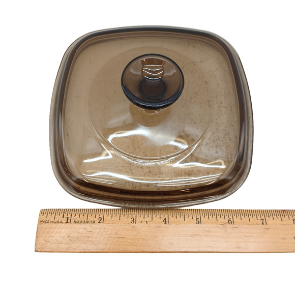 Vintage Pyrex A-7-C Amber Glass Lid 6.5" Vision Cookware Replacement Part - Picture 6 of 8